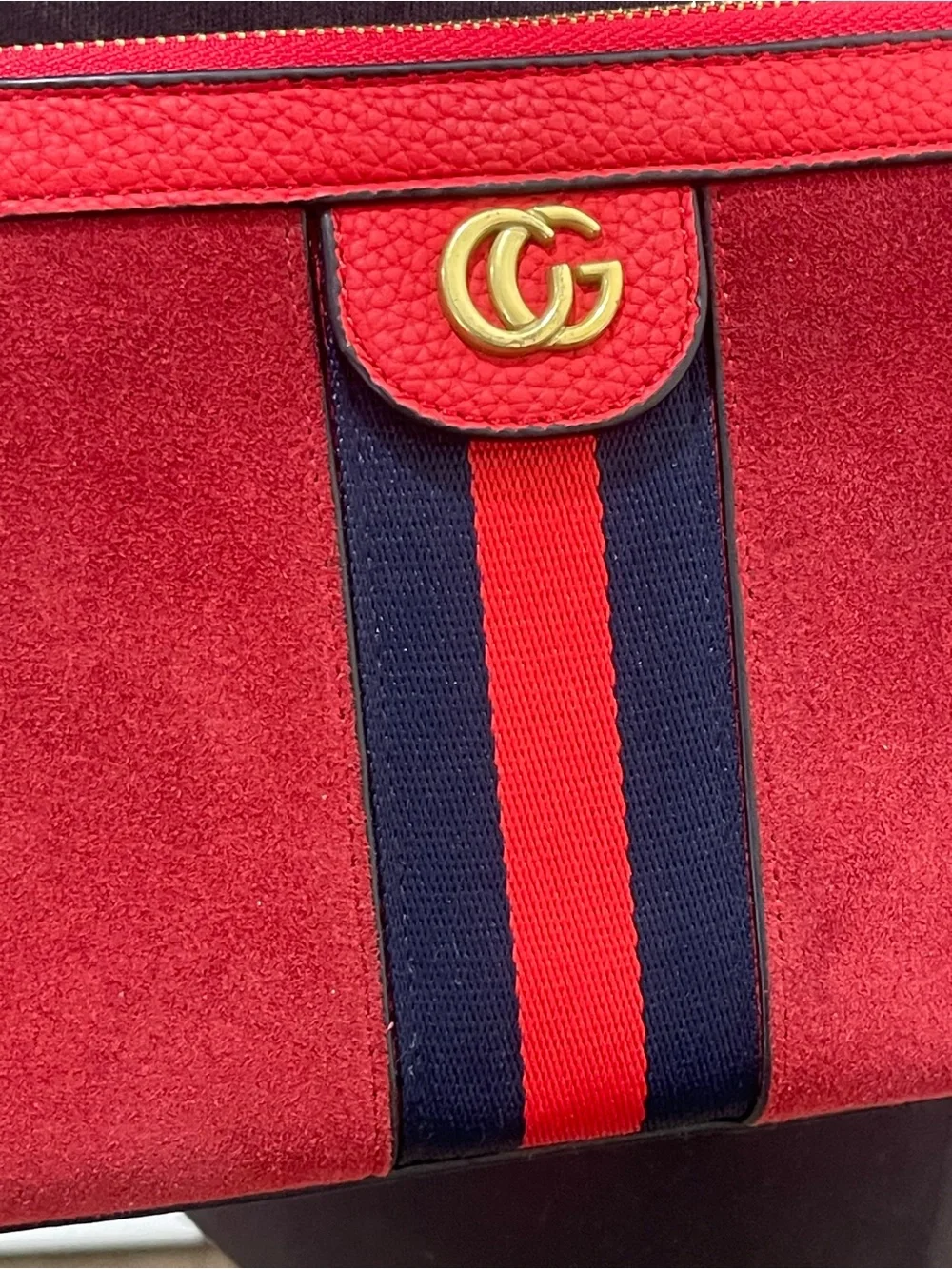 Vintage red suede
